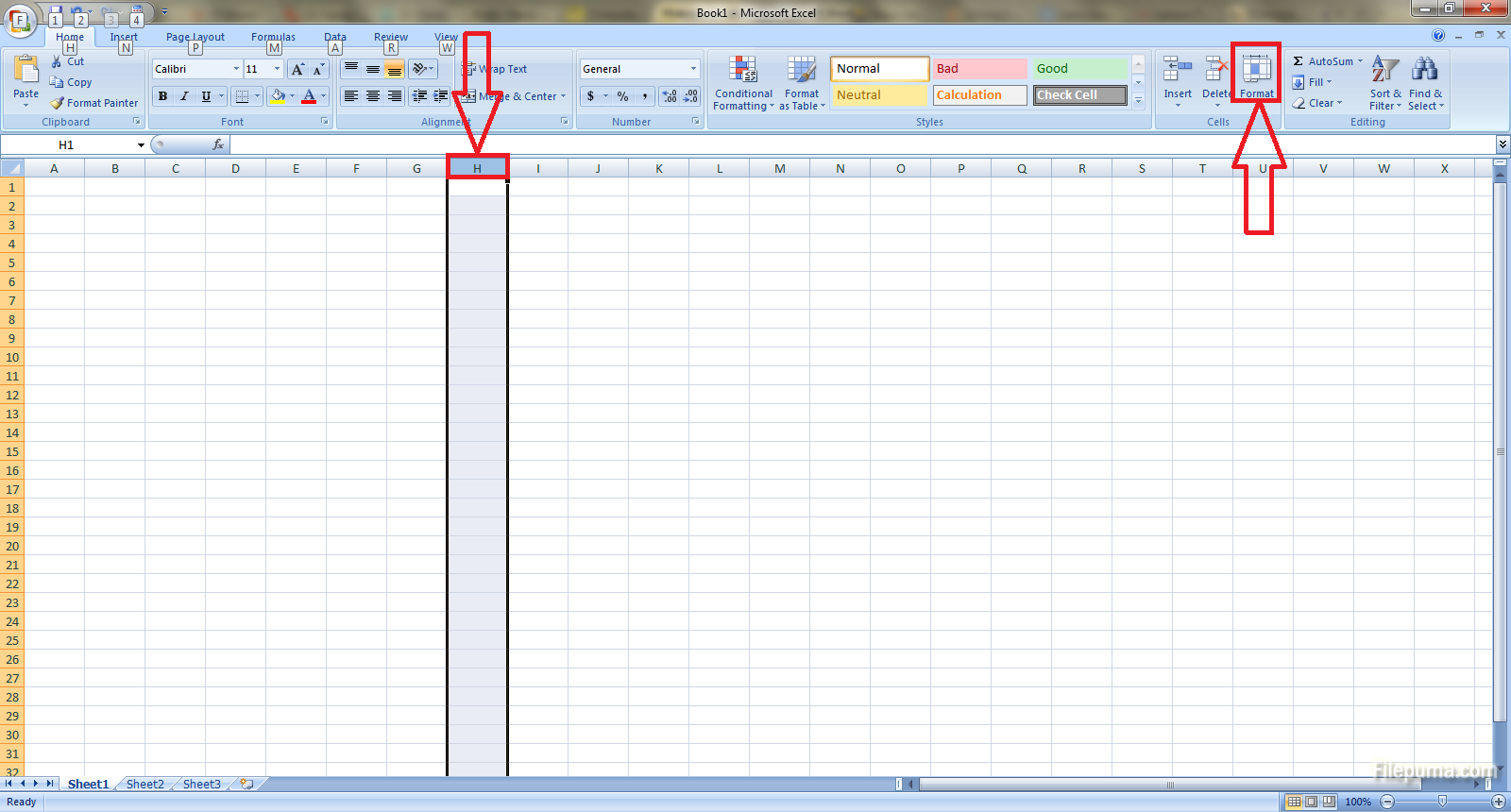 Hide row or column 2