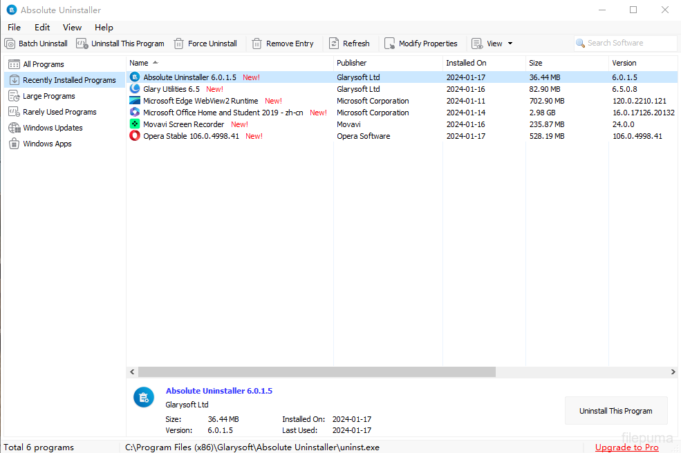 Absolute Uninstaller;Completely uninstall the program quickly and efficiently